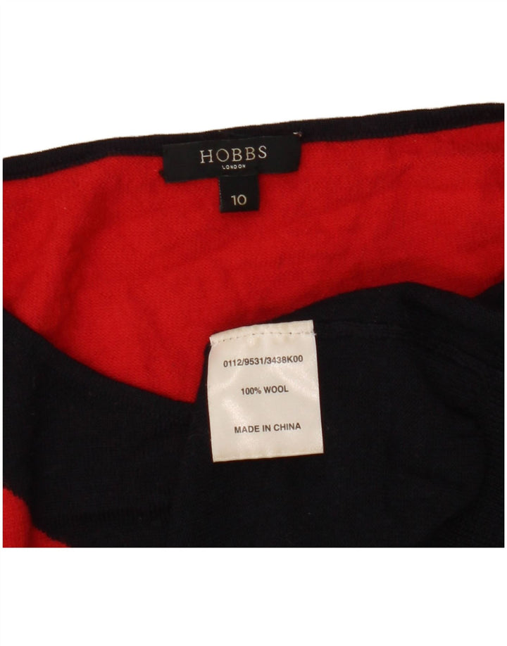 HOBBS Womens Boat Neck Jumper Sweater UK 10 Small Navy Blue Colourblock