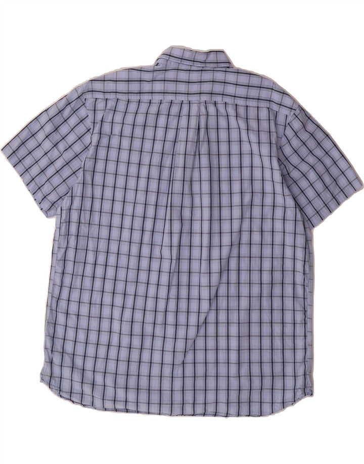 IZOD Mens Big & Tall Short Sleeve Shirt XL Blue Check Cotton Vintage Izod and Second-Hand Izod from Messina Hembry 