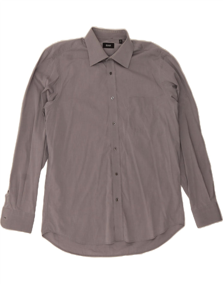 HUGO BOSS Mens Shirt Size 42 16 1/2 Large Grey Cotton Vintage Hugo Boss and Second-Hand Hugo Boss from Messina Hembry 