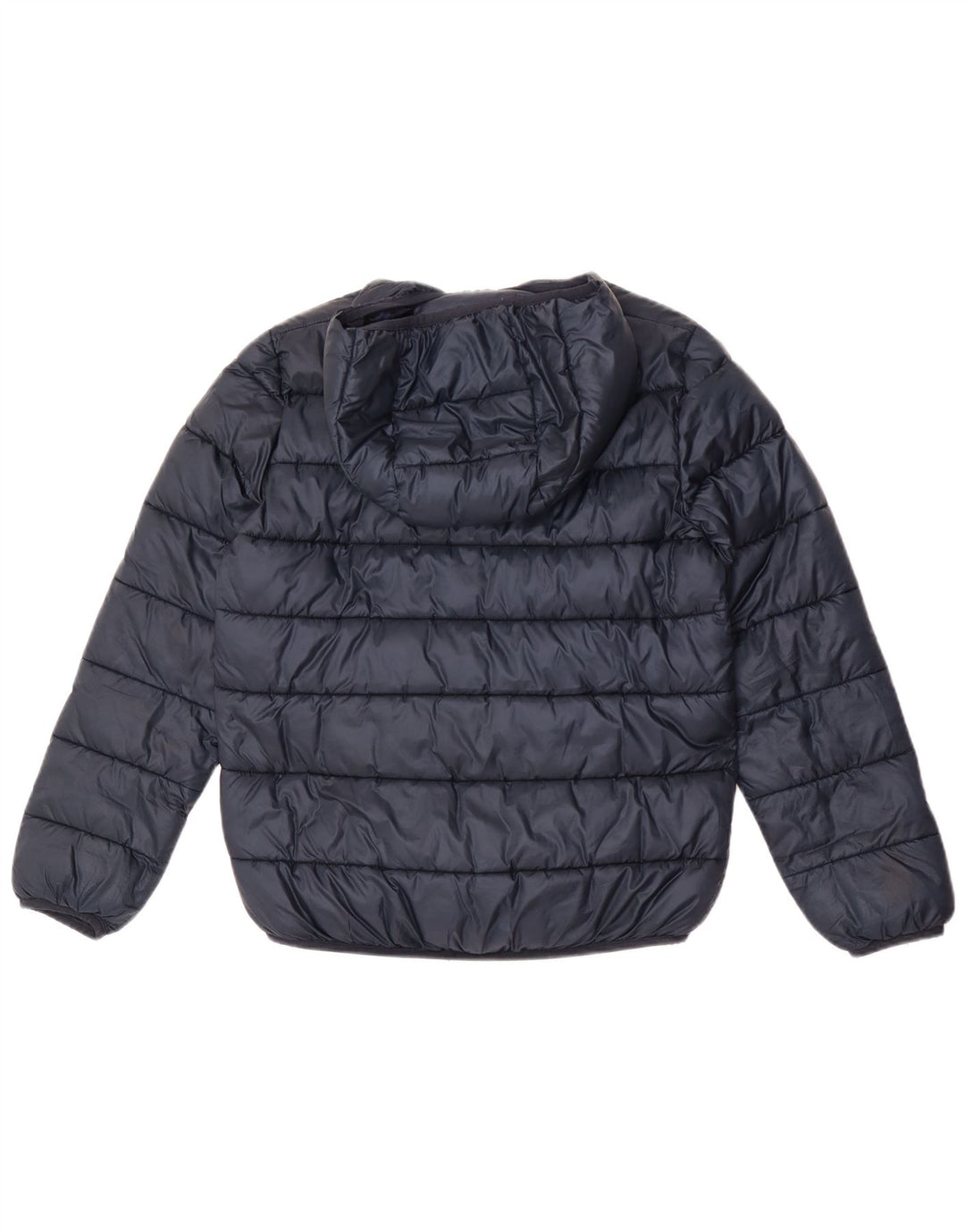 Champion Girls Hooded Padded Jacket 11-12 Years Large Navy Blue Polyester