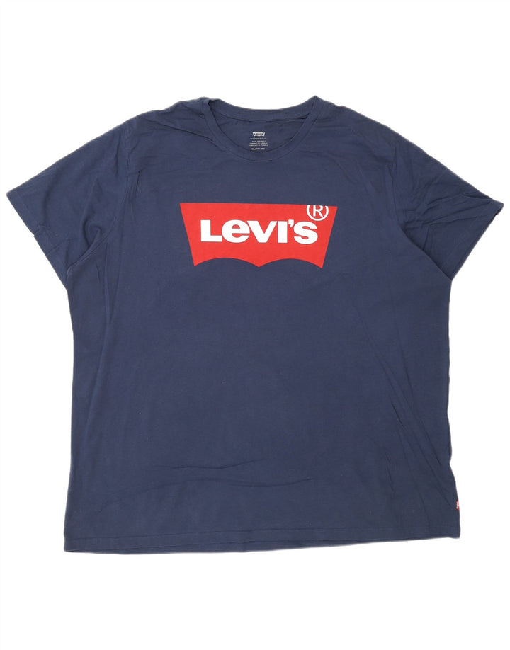 Levi's Mens Graphic T-Shirt Top 2XL Navy Blue Cotton