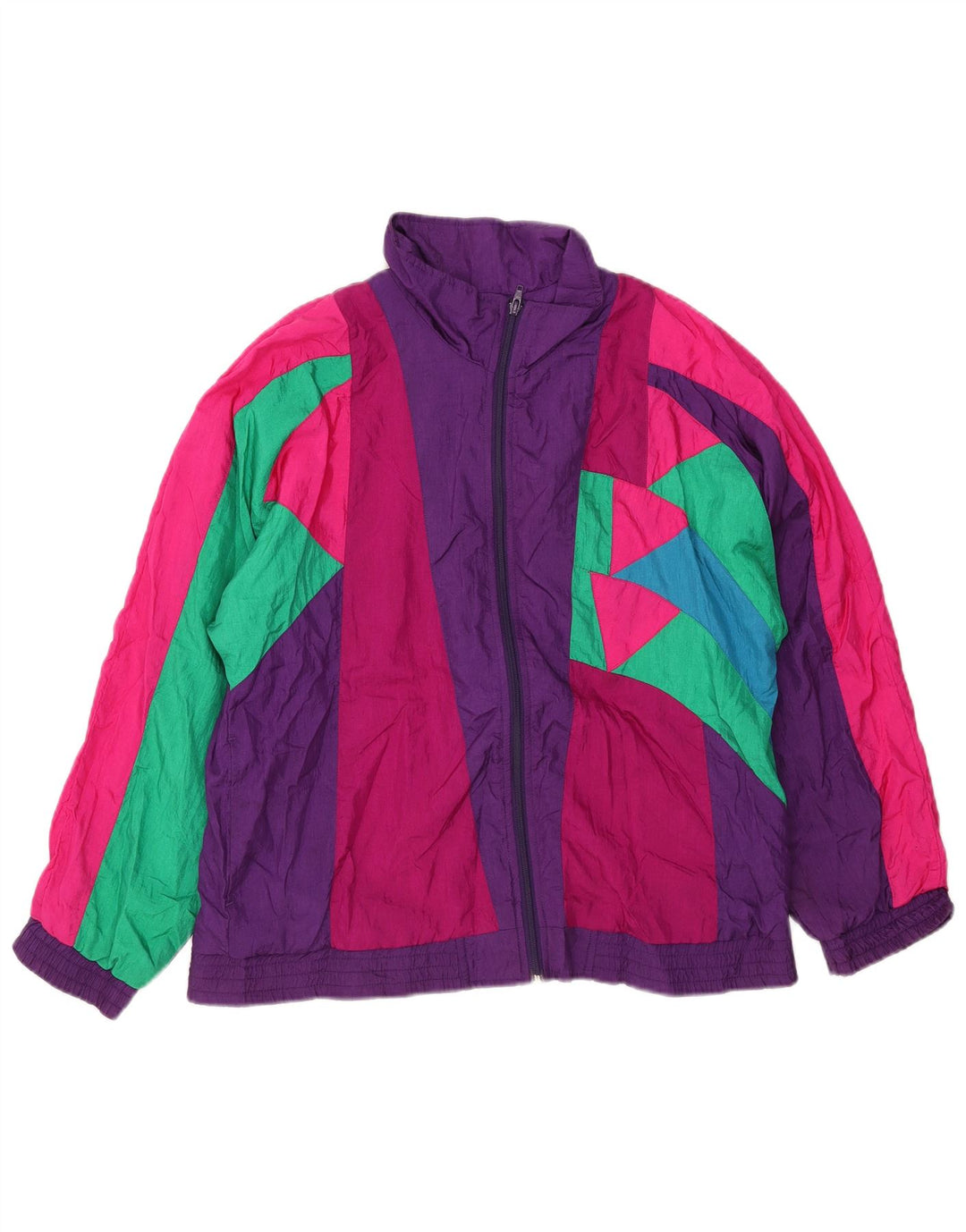 Sunterra Mens Tracksuit Top Jacket Large Purple Colourblock Nylon