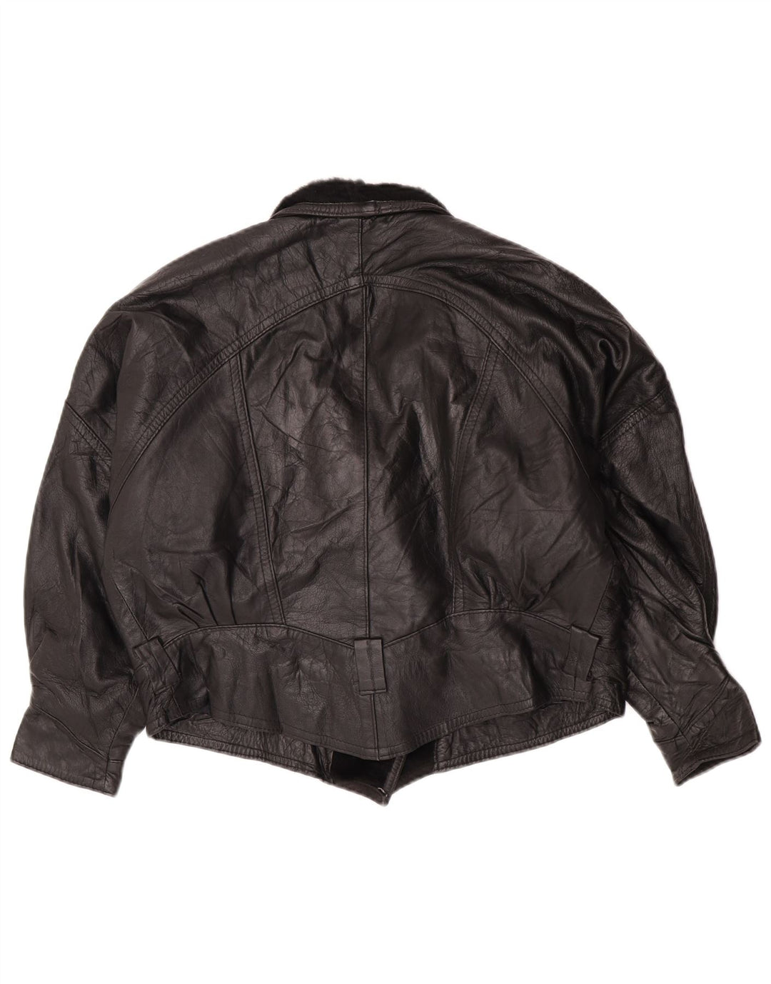 Vintage Womens Leather Jacket UK 14 Large Black