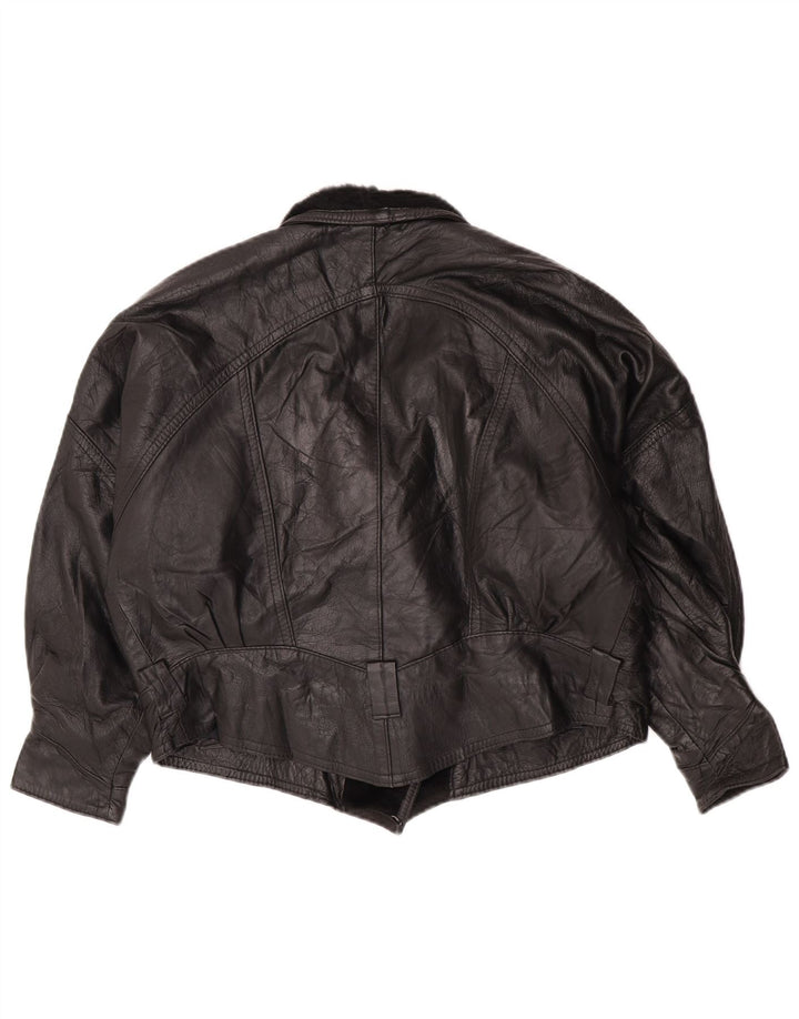Vintage Womens Leather Jacket UK 14 Large Black