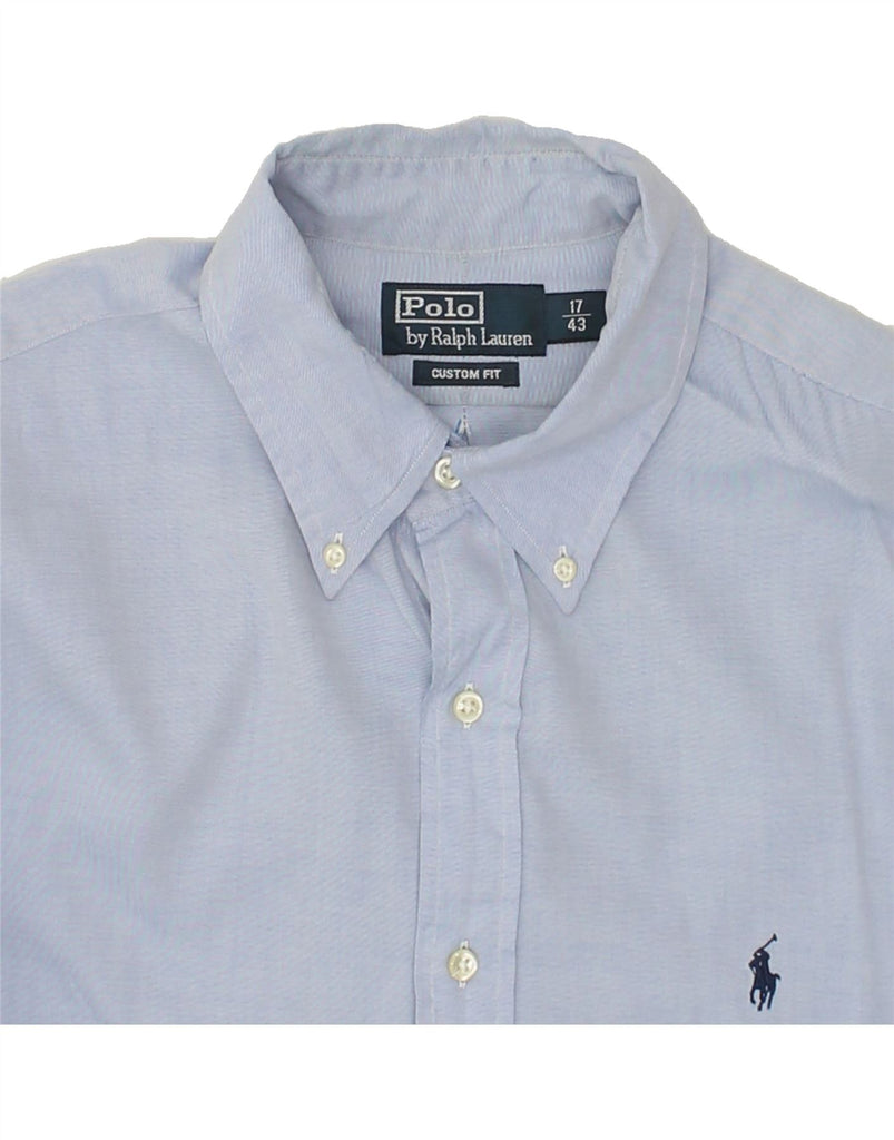 POLO RALPH LAUREN Mens Custom Fit Shirt Size 17/46 XL Blue Cotton | Vintage Polo Ralph Lauren | Thrift | Second-Hand Polo Ralph Lauren | Used Clothing | Messina Hembry 