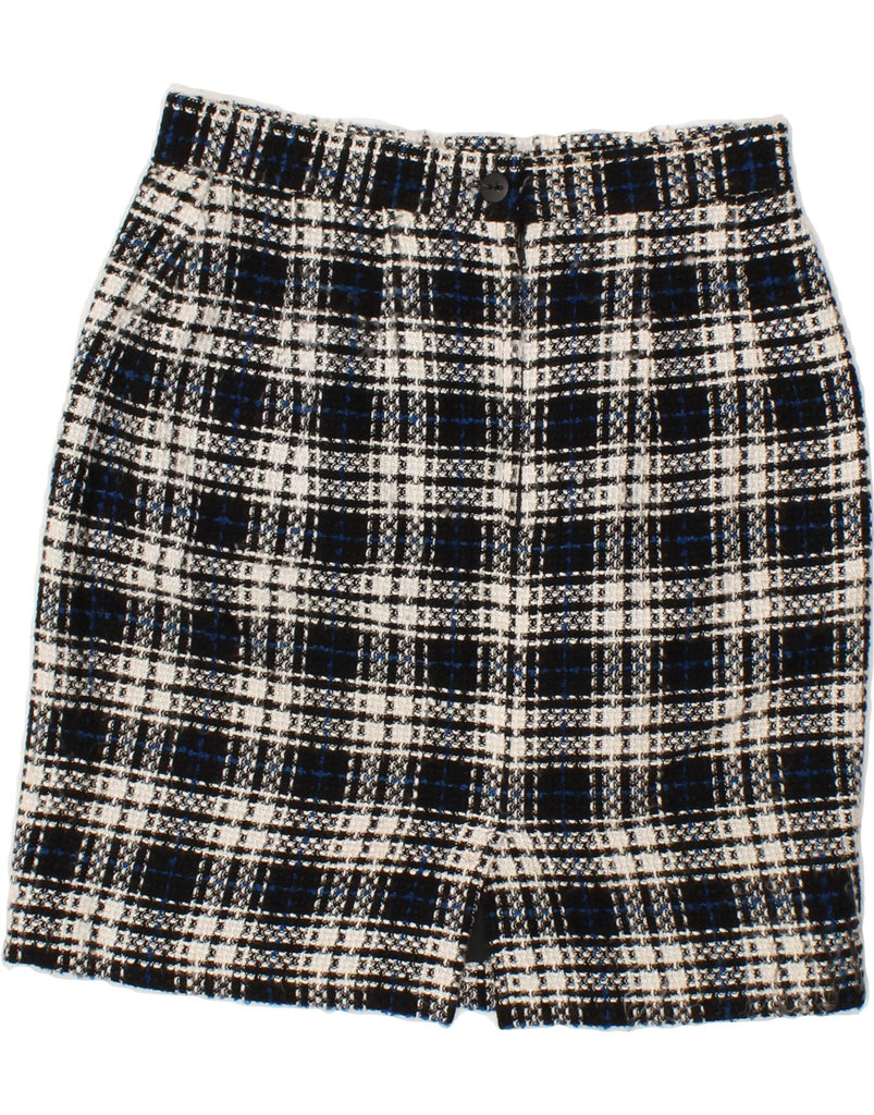 ELEGANCE Womens Pencil Skirt IT 42 Medium W28 Black Check Polyacrylic Vintage Elegance and Second-Hand Elegance from Messina Hembry 