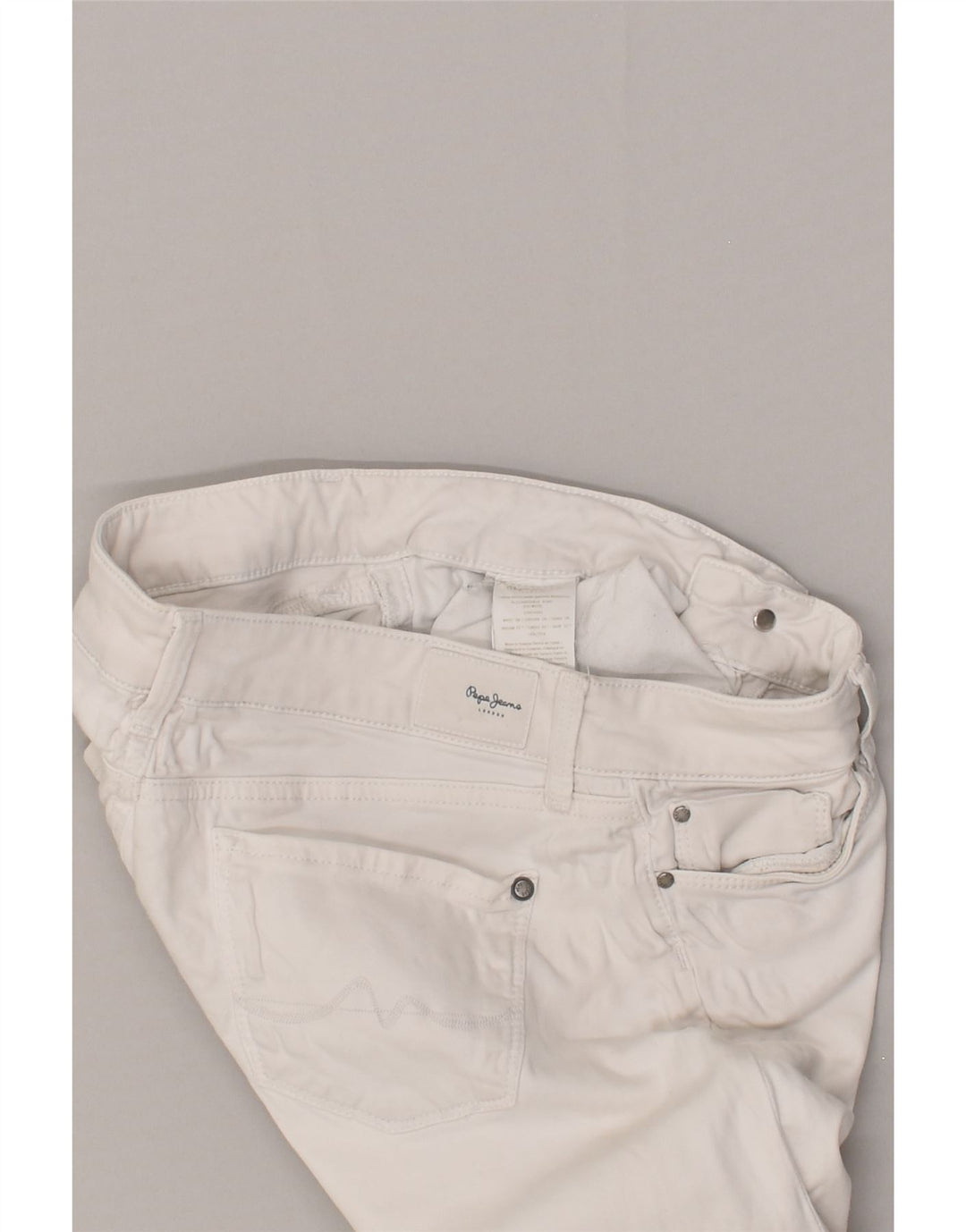 PEPE JEANS Womens Slim Jeans W28 L28  White Cotton | Vintage PEPE Jeans | Thrift | Second-Hand PEPE Jeans | Used Clothing | Messina Hembry 