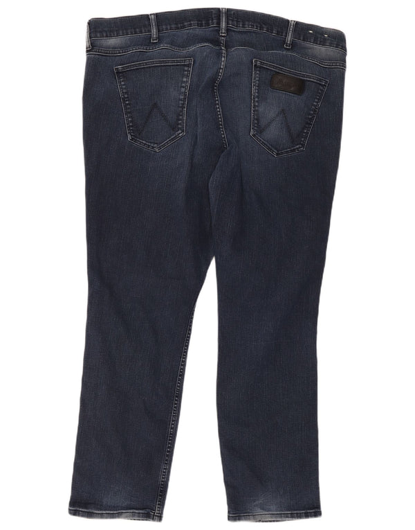 Wrangler Mens Greensboro Straight Jeans W46 L34 Navy Blue Cotton