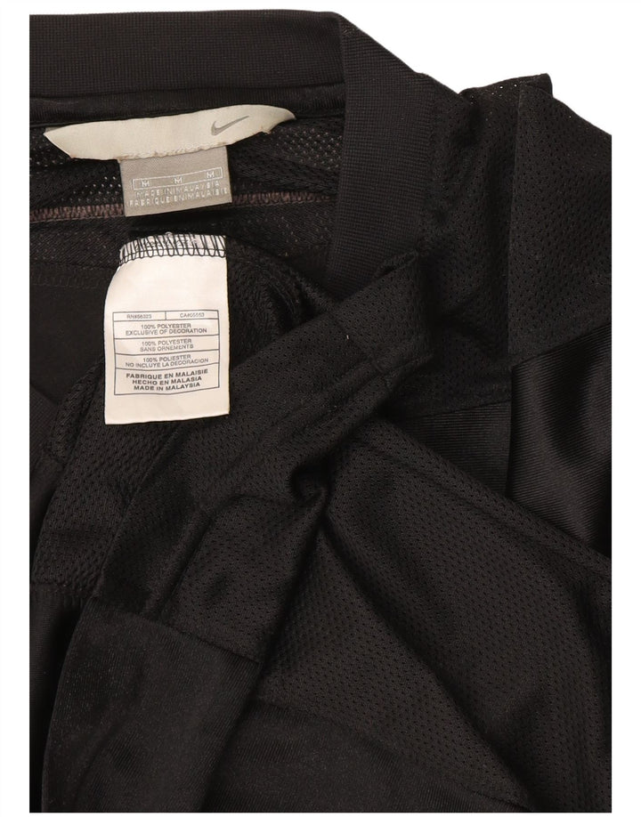NIKE Mens Graphic T-Shirt Top Medium Black Polyester