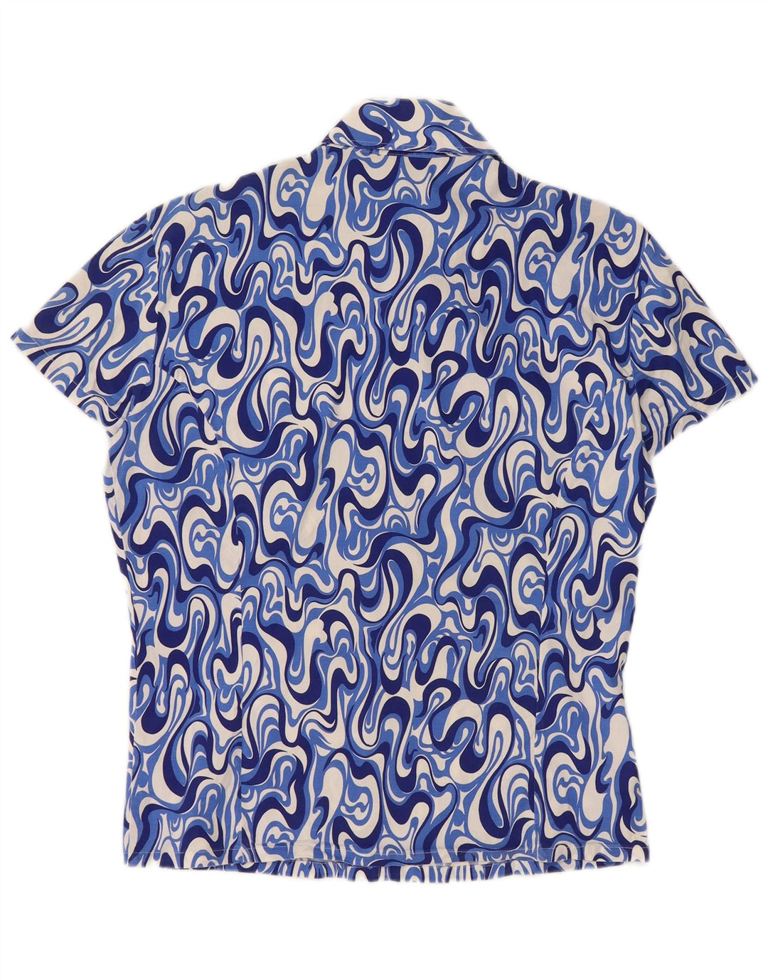 Naracamicee Mens Short Sleeve Shirt Large Blue Geometric Cotton