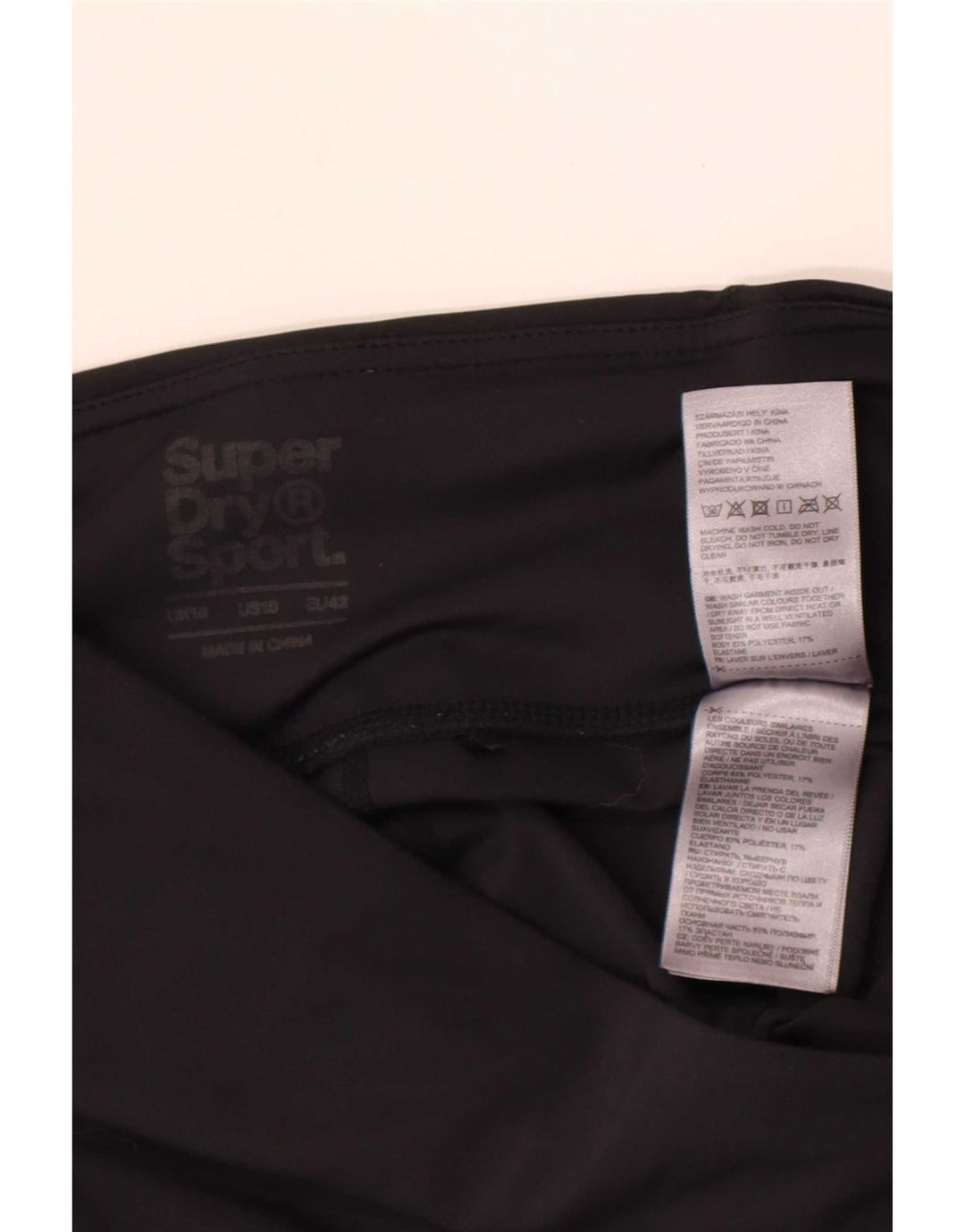 Superdry Womens Graphic Leggings UK 14 Large Black Polyester
