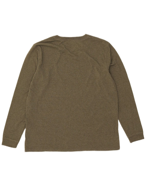 Carhartt Womens Loose Fit Graphic Top Long Sleeve US 12/14 Large Khaki