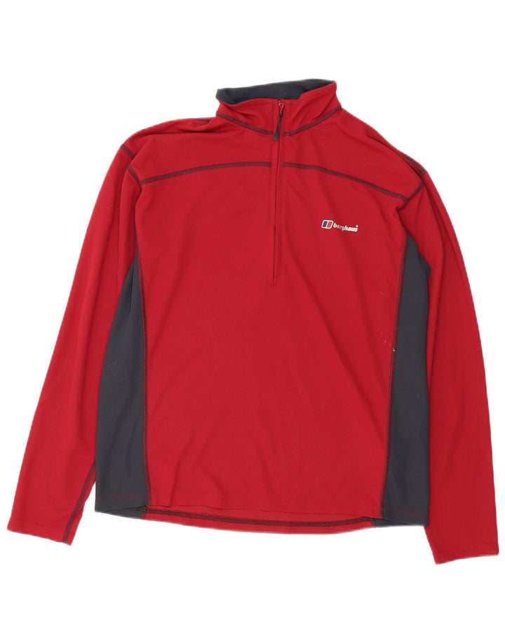 Berghaus Mens Zip Neck Pullover Tracksuit Top Medium Red Colourblock