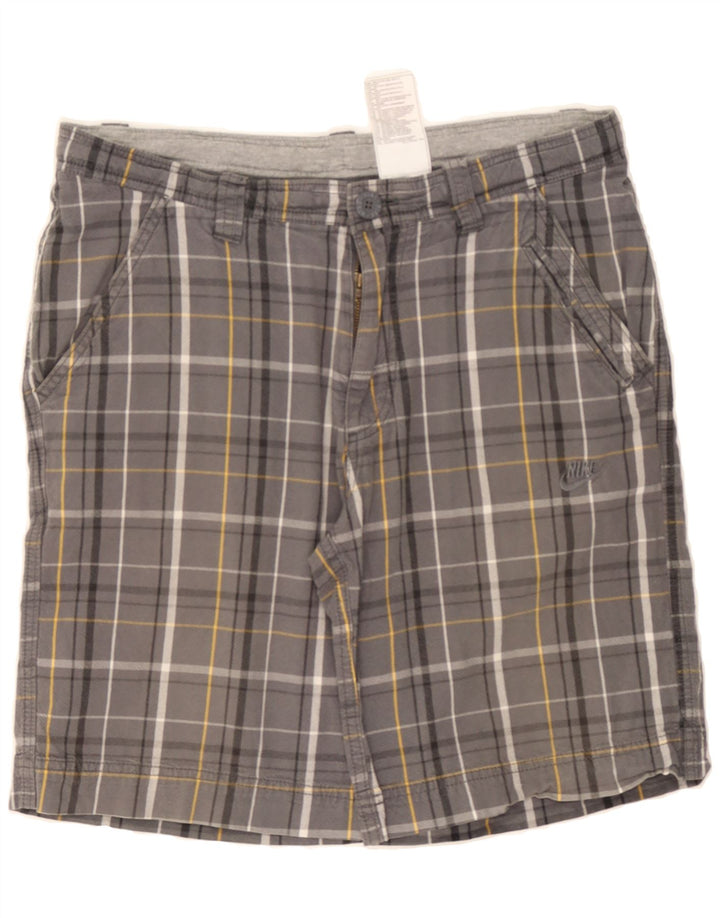 NIKE Mens Chino Shorts W30 Medium Grey Check Cotton Vintage Nike and Second-Hand Nike from Messina Hembry 
