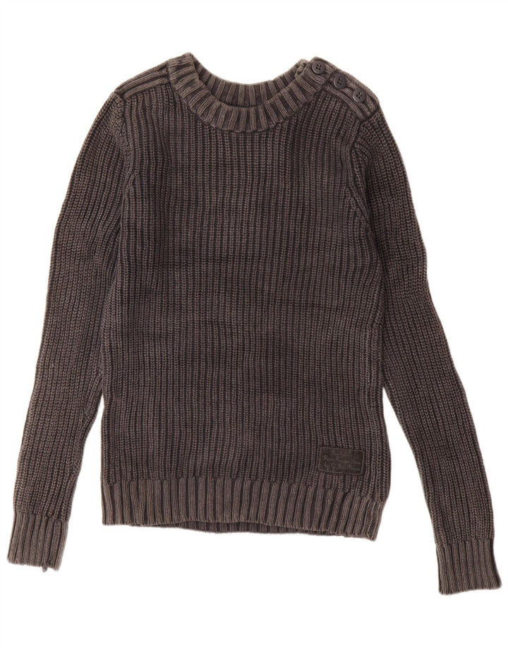 G-Star Mens Boat Neck Jumper Sweater Medium Grey Cotton