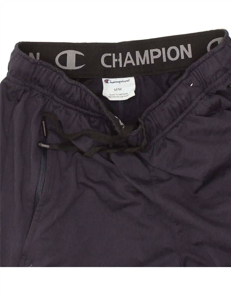 CHAMPION Mens Tracksuit Trousers Medium Navy Blue Polyester | Vintage Champion | Thrift | Second-Hand Champion | Used Clothing | Messina Hembry 