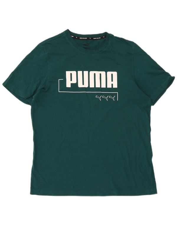 Puma Mens Graphic T-Shirt Top Medium Green