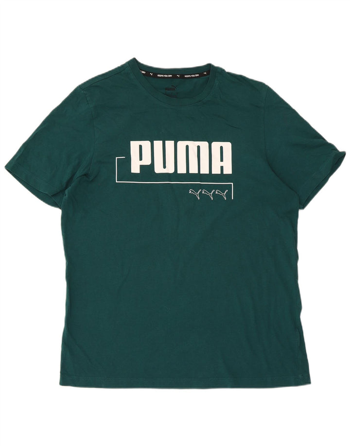Puma Mens Graphic T-Shirt Top Medium Green