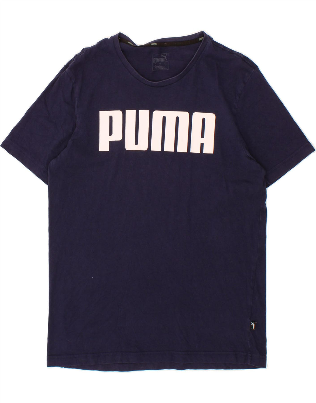 PUMA Mens Graphic T-Shirt Top Medium Navy Blue Cotton Vintage Puma and Second-Hand Puma from Messina Hembry 