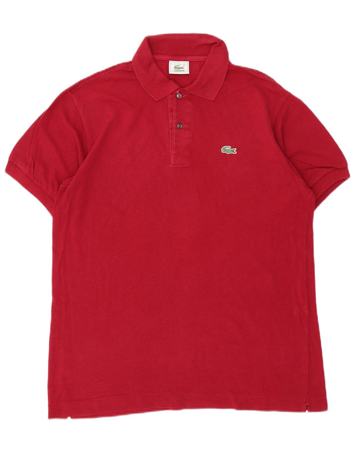 LACOSTE Mens Polo Shirt Size 4 Medium Burgundy Cotton