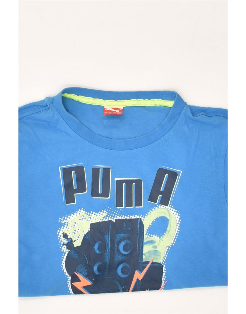 PUMA Boys Graphic Top Long Sleeve 11-12 Years Blue | Vintage Puma | Thrift | Second-Hand Puma | Used Clothing | Messina Hembry 