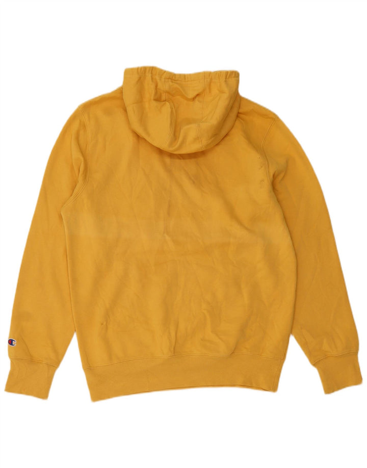 CHAMPION Mens Graphic Hoodie Jumper Small Yellow