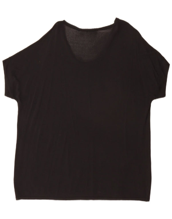 Zara Womens Oversized T-Shirt Top UK 16 Large Black