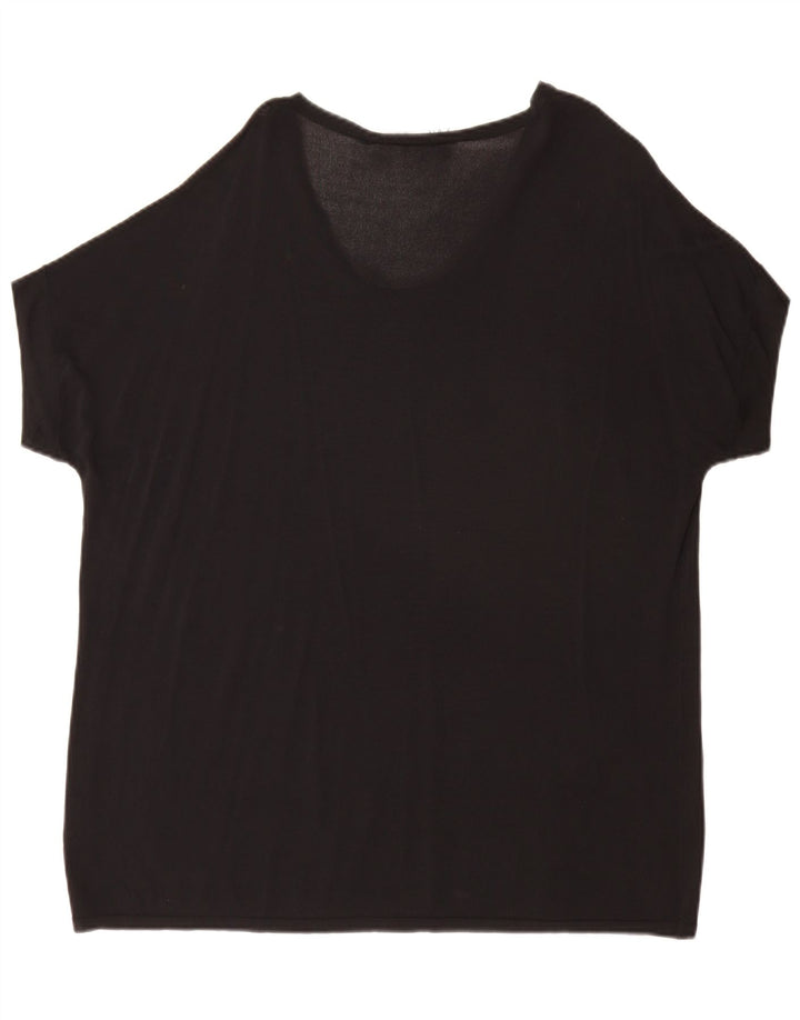 Zara Womens Oversized T-Shirt Top UK 16 Large Black
