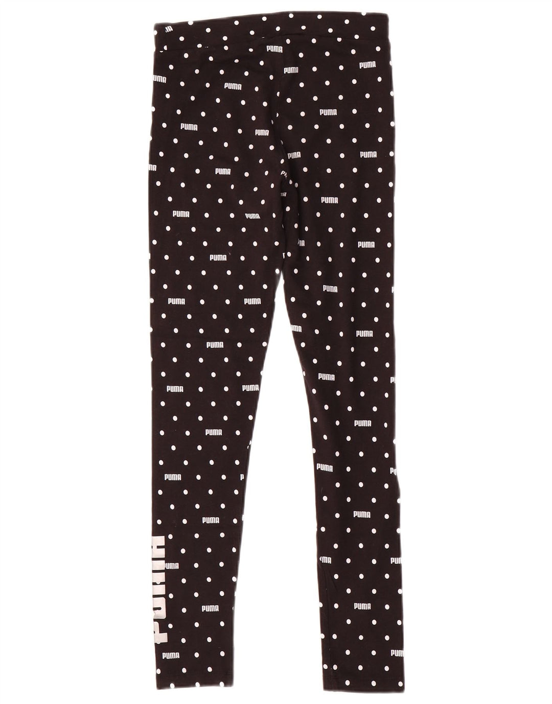 PUMA Girls Graphic Leggings 13-14 Years Black Spotted Cotton