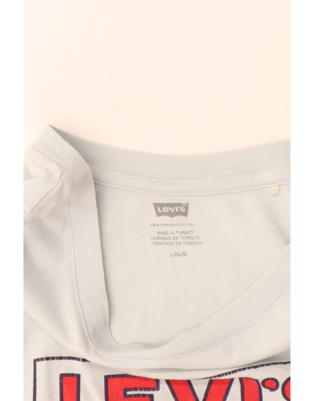 Levi's Womens Crop Graphic Vest Top UK 16 Large Blue Cotton