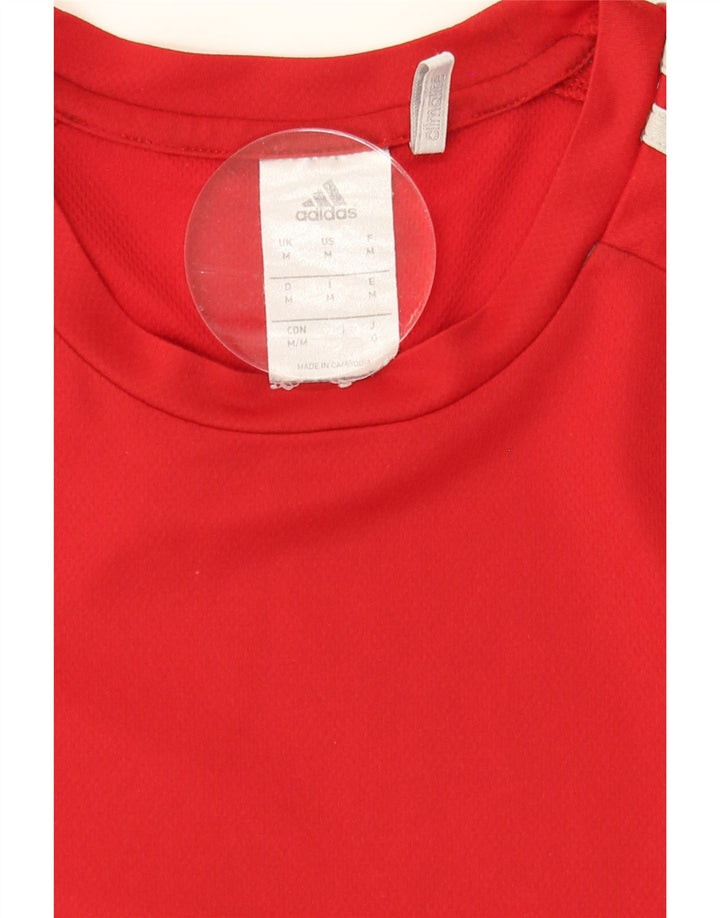 ADIDAS Mens Climalite T-Shirt Top Medium Red Colourblock Vintage Adidas and Second-Hand Adidas from Messina Hembry 