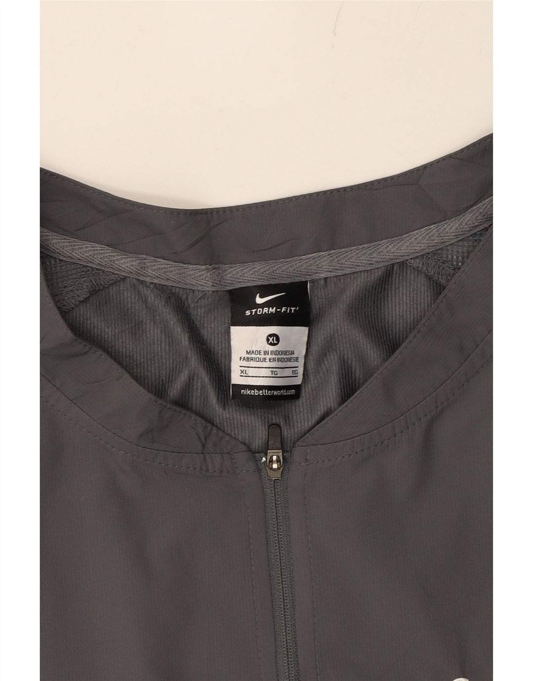 NIKE Mens Graphic Zip Neck Pullover Tracksuit Top XL Grey Polyester Vintage Nike and Second-Hand Nike from Messina Hembry 