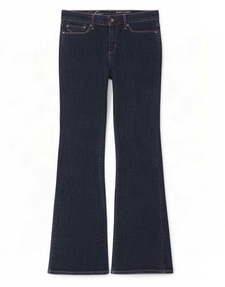 Levi's Womens Slight Curve Flared Jeans W27 L32 Navy Blue Cotton