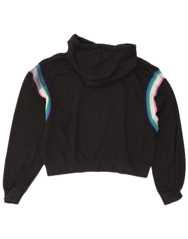 Nike Womens Crop Oversized Hoodie Jumper UK 10 Small Black Colourblock