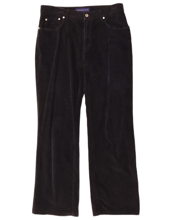 Trussardi Womens Bootcut Casual Trousers W31 L29 Navy Blue Cotton