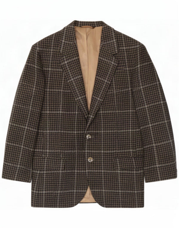 San Giorgio Mens 2 Button Blazer Jacket UK 38 Medium Brown Check