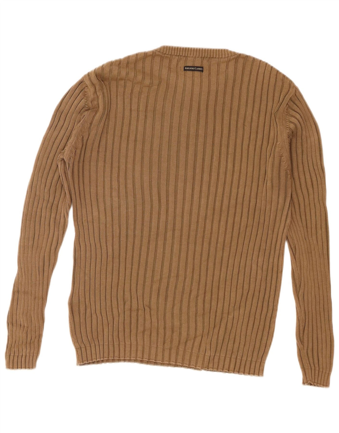 Marlboro Classics Mens Crew Neck Jumper Sweater Medium Brown Cotton