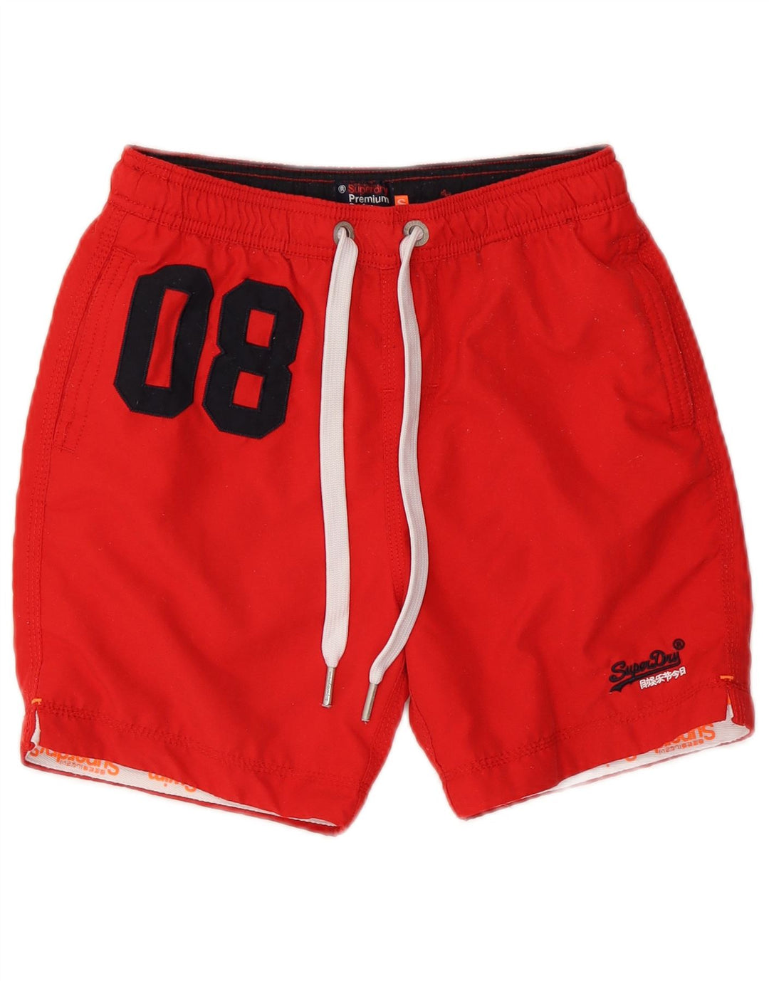 Superdry Mens Graphic Swimming Shorts Small  Red Polyester