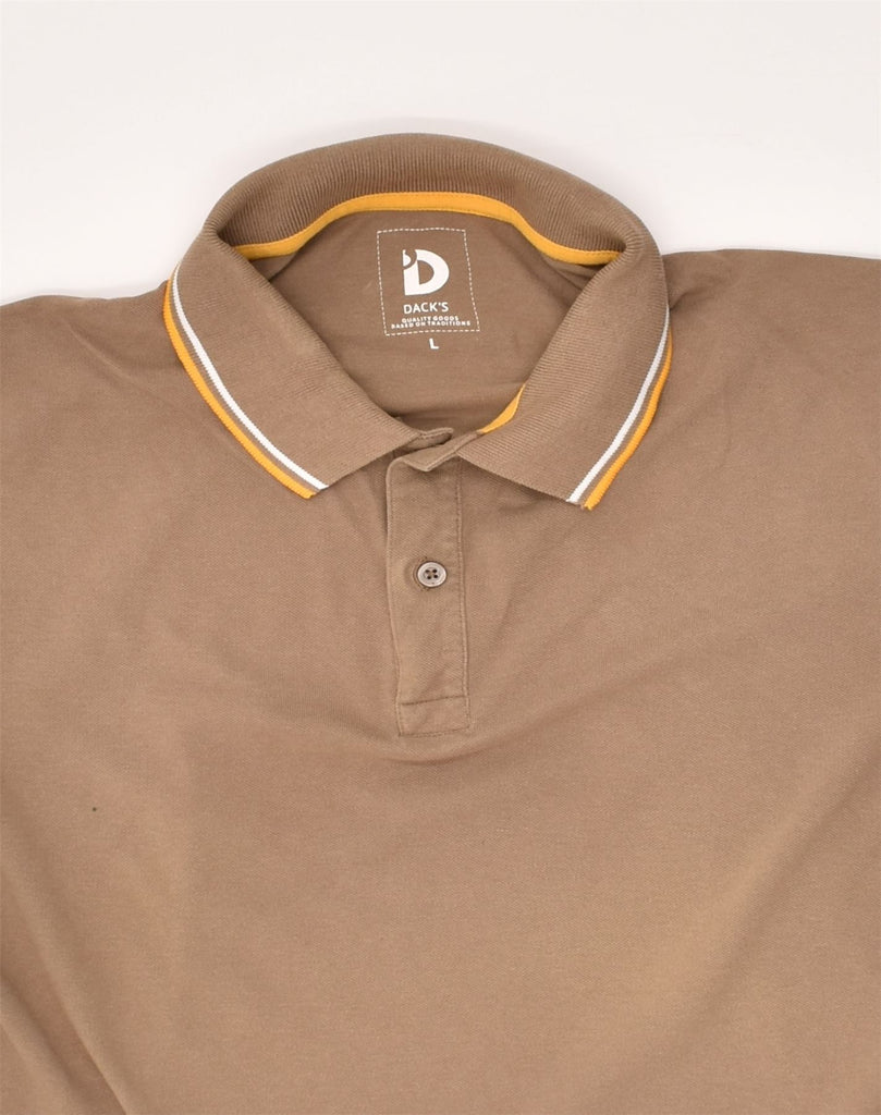 DOCKERS Mens Polo Shirt Large Brown Cotton | Vintage Dockers | Thrift | Second-Hand Dockers | Used Clothing | Messina Hembry 