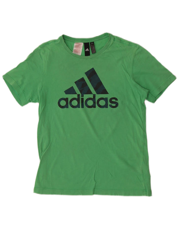 Adidas Boys Graphic T-Shirt Top 13-14 Years Green Cotton