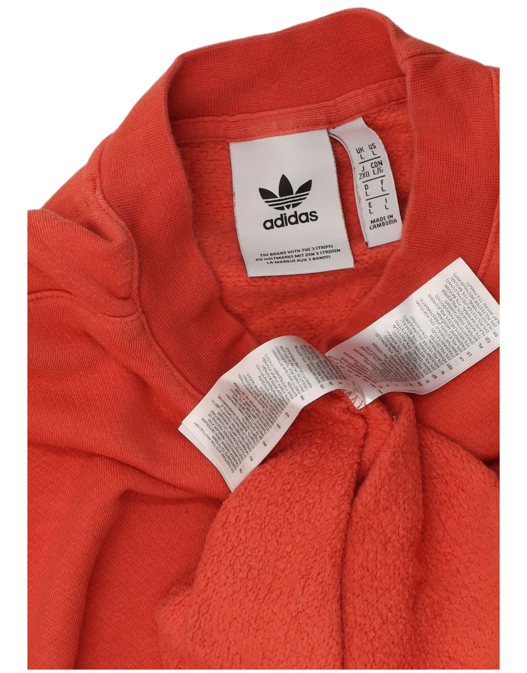 Adidas Mens Graphic Sweatshirt Jumper Large Orange Cotton