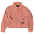 Superdry Womens Teddy Bear Oversized Fleece Jacket UK 10 Small Pink