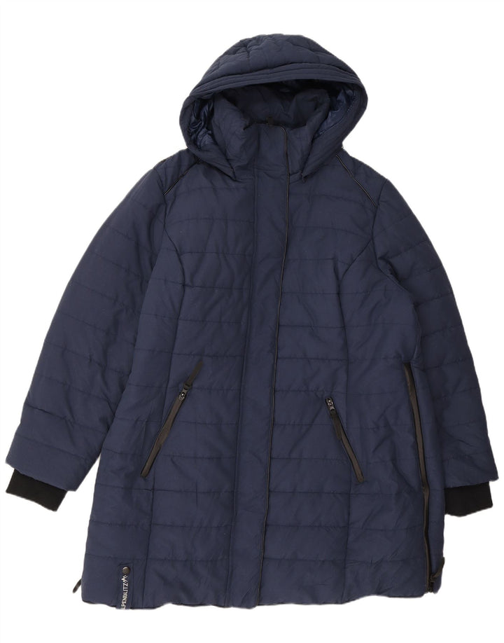 Alpenblitz Womens Hooded Padded Coat UK 24 4XL Navy Blue Polyester