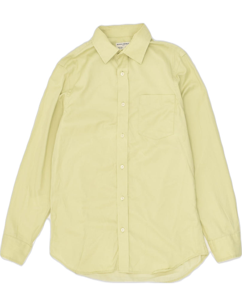 BANANA REPUBLIC Mens Slim Fit Shirt Size 15 15 1/2 Medium Yellow Cotton | Vintage Banana Republic | Thrift | Second-Hand Banana Republic | Used Clothing | Messina Hembry 