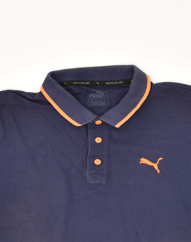 PUMA Mens Polo Shirt Small Navy Blue Cotton | Vintage Puma | Thrift | Second-Hand Puma | Used Clothing | Messina Hembry 