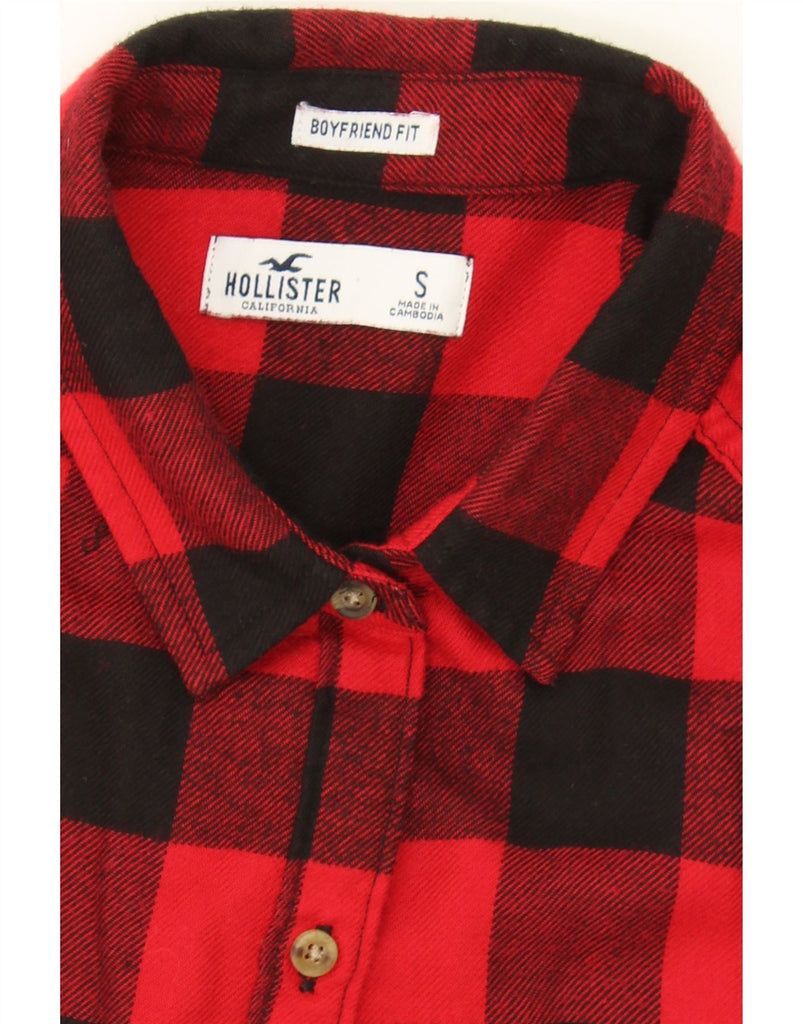 HOLLISTER Womens Boyfriend Fit Flannel Shirt UK 10 Small Red Check Vintage Hollister and Second-Hand Hollister from Messina Hembry 