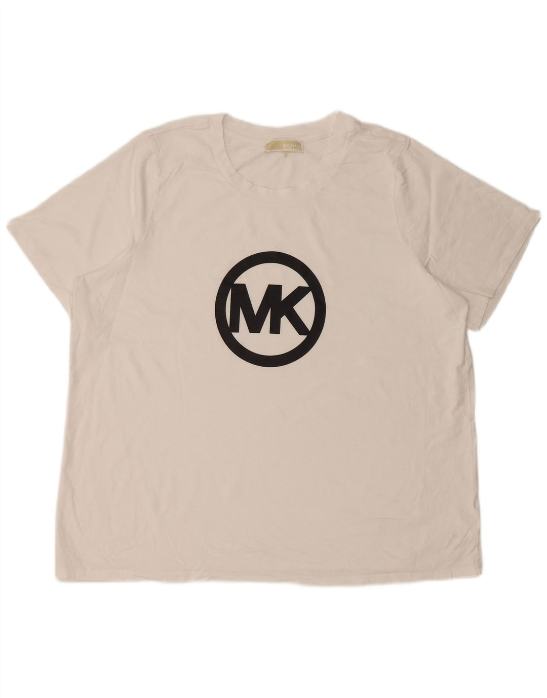 MICHAEL KORS Mens Graphic T-Shirt Top XL White Cotton