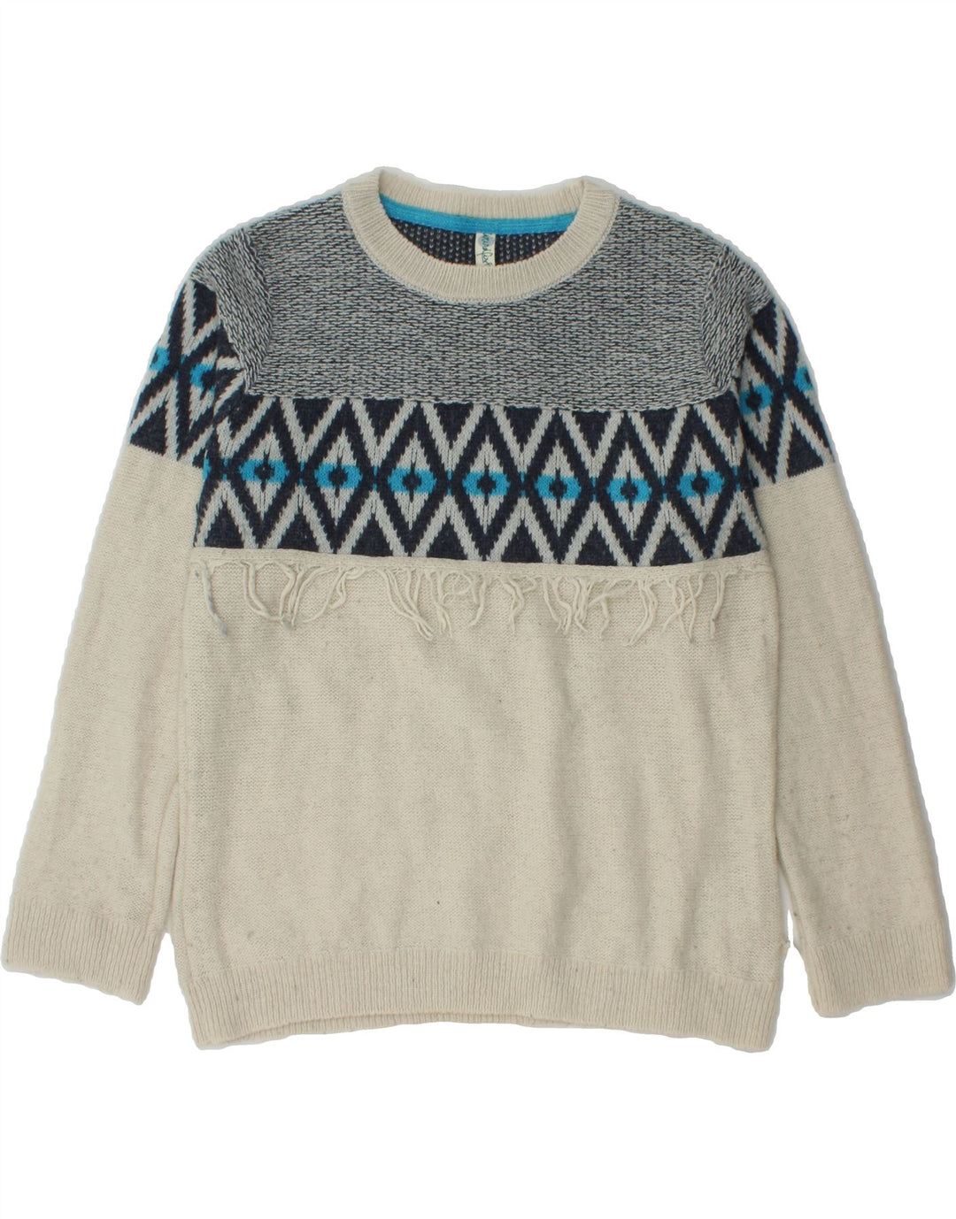 WEIRD FISH Womens Crew Neck Jumper Sweater UK 12 Medium Off White Vintage Weird Fish and Second-Hand Weird Fish from Messina Hembry 