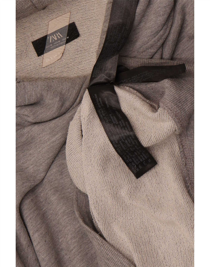 Zara Mens Hoodie Jumper Medium Grey Polyester