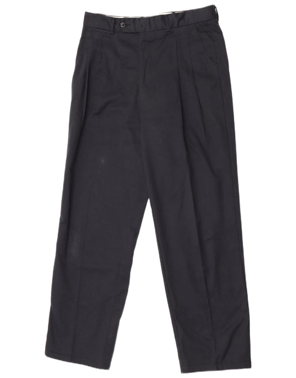 Vintage Mens Pegged Chino Trousers IT 48 Medium W32 L31 Navy Blue Cotton